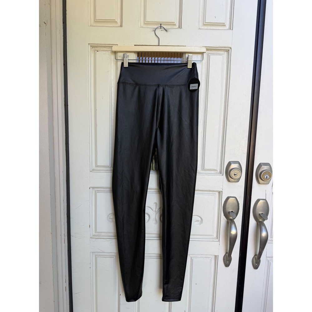 OFFLINE by Aerie Real Luxe Black Faux Leather High Rise Leggings Size Medium NWT